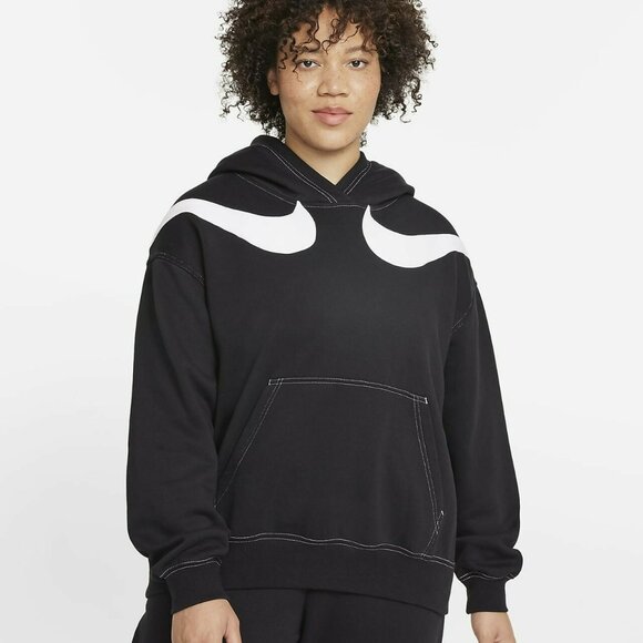 1X PLUS SIZE NIKE Women's hoodie / Black / white sweatshirt DM3313-010  jacket - Picture 1 of 8